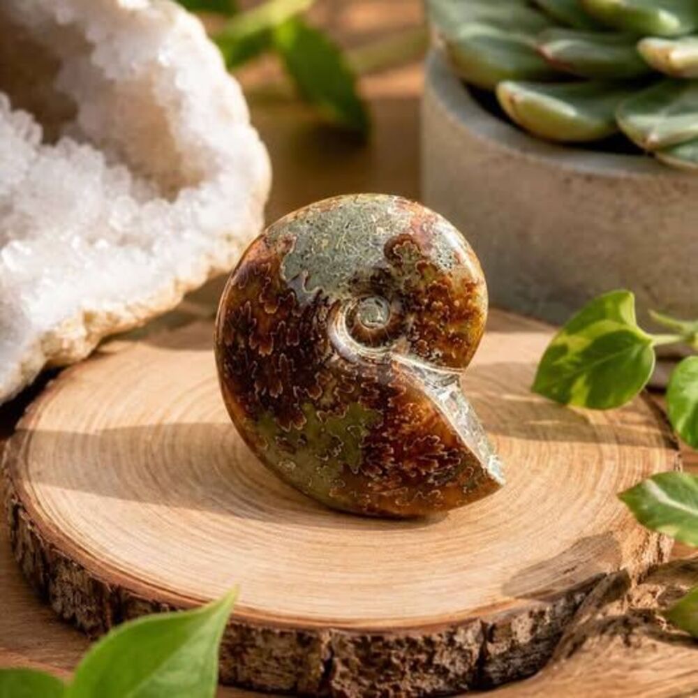 Polished Ammonite Fossil Crystal Decor Piece